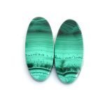 Natural Malachite Perfect Pair Cabochons MH03