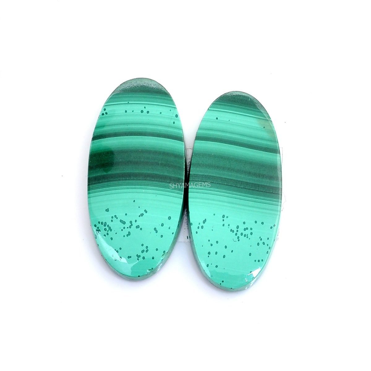 11 Natural Malachite Perfect Pair Cabochons MH11