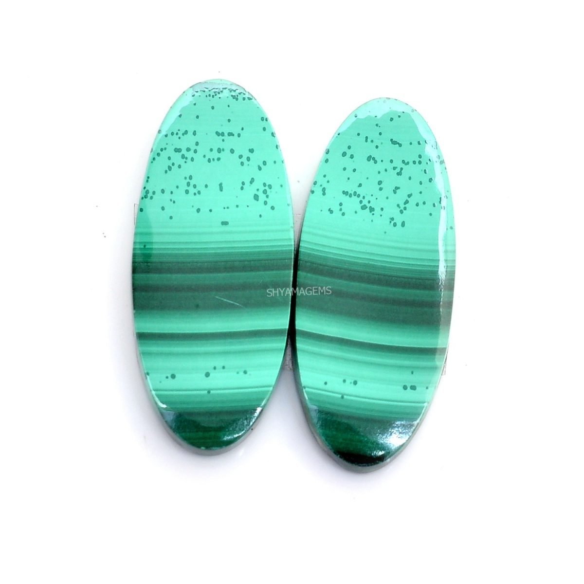 16 Natural Malachite Perfect Pair Cabochons MH16