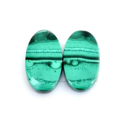 Natural Malachite Perfect Pair Cabochons MH20