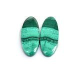 Natural Malachite Perfect Pair Cabochons MH30
