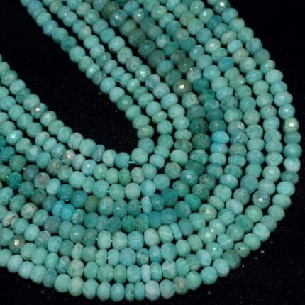 AMAZONITE Faceted Rondelle Gemstone 4-6mm