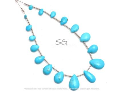 17 Pieces Natural Arizona Blue Turquoise Smooth Pear Shape At03 AAA Quality 4mm-10mm Gemstone Beads, Handmade Beads, Gift For Her, Jewelry Making