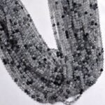 Black Rutile Faceted Beads