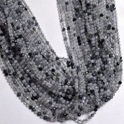 Black Rutile Faceted Beads