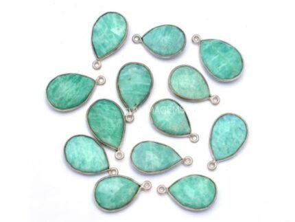 Amazonite Pear Shape Bezel Connector