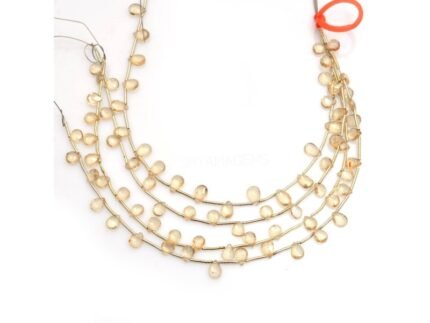 Natural Champagne Quartz Faceted Pear Briolette