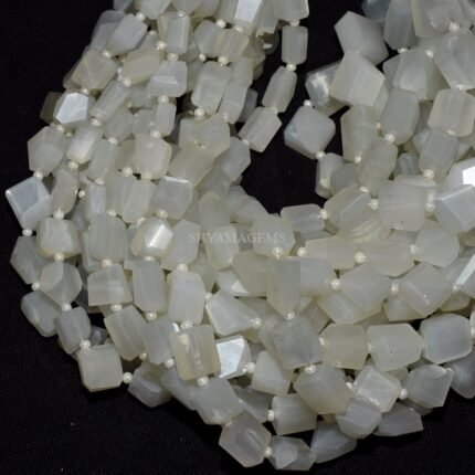 Natural White Moonstone Faceted Nuggets 6mm-12mm