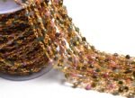 Multi Tourmaline Rosary Beaded 3mm Chain