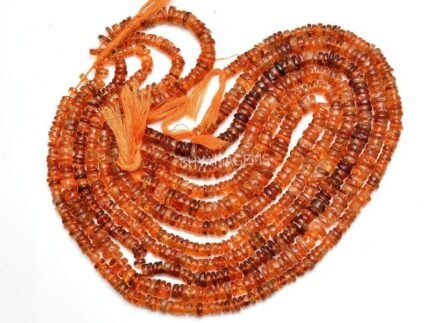 Natural Citrine Smooth Tyre Wheel Gemstone Beads