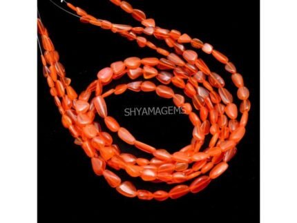 Orange Ethiopian opal smooth nuggets beads