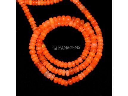 Orange Ethiopian Opal Smooth Rondelle beads