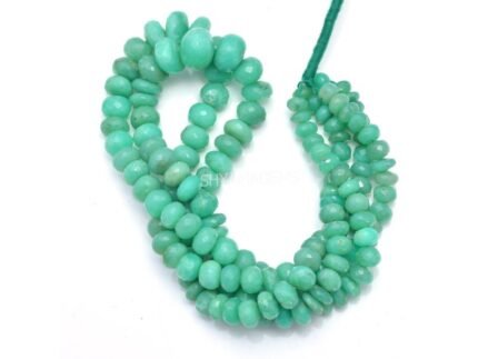 Chrysoprase Faceted Rondelle Gemstone Beads