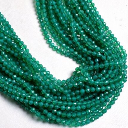 Green Onyx Faceted Beads