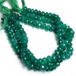 Green onyx rondelle faceted beads 7.5-9mm