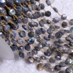 LABRADORITE Mystic Coin Rosary Chain Gold Plated