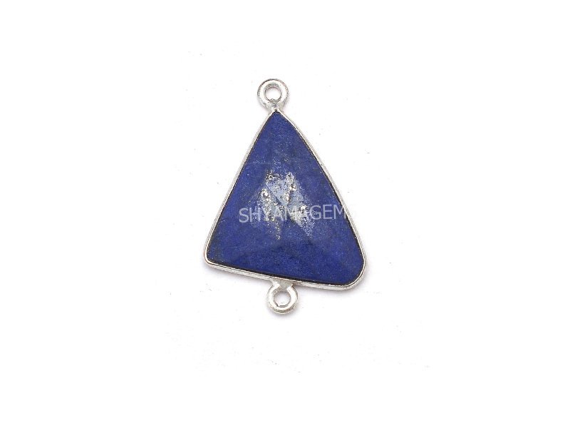 Lapis Lazuli ,Connectors,Bezel,Triangle Shape Lapis Lazuli Triangle Connector Bezel
