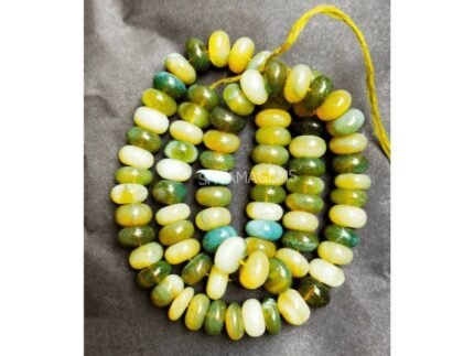 Moss Green OPAL smooth rondelle gemstone