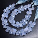 Natural Blue Chalcedony Heart shape Faceted