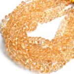 Natural Citrine Faceted Rondelle Gemstone