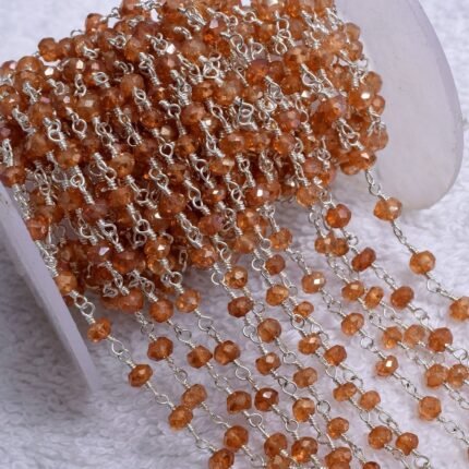 Natural Crystal Quartz Mystic Rondelle Silver Plated