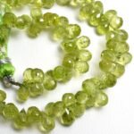 Natural Green Peridot Teardrop Faceted
