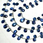 Natural Kyanite Faceted Pear Beads
