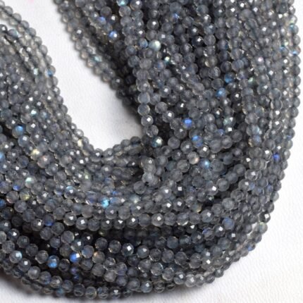 Natural Labradorite Faceted Beads