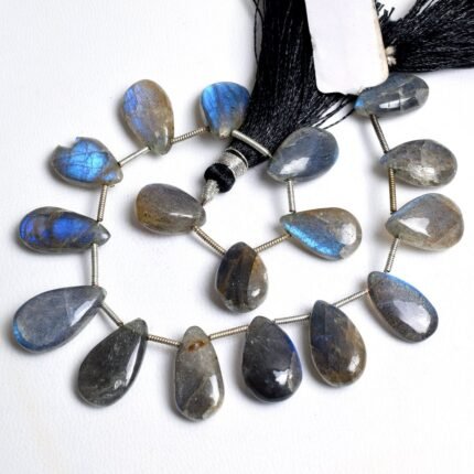 Natural Labradorite pear shape smooth 10-14mm