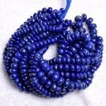 Natural Lapis Lazuli Rondelle Plain Gemstone Beads