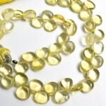 Natural Lemon Quartz Heart Smooth Beads