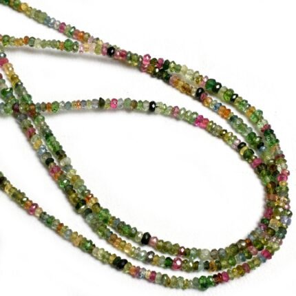 Natural Multi Disco Tourmaline Micro Rondelle