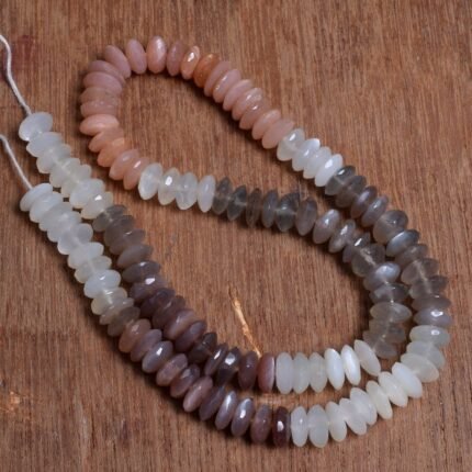 Natural Multi Moonstone Faceted Fancy Rondelle