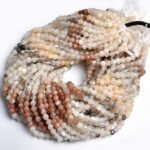 Natural Multi Moonstone Smooth Round Gemstone Beads