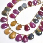 Natural Multi Sapphire Pear Briolette Beads