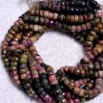 Natural Multi Tourmaline Faceted Rondelle Shape