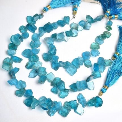 Natural Neon Blue Apatite Fancy Raw Polish Shape