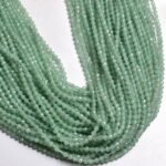 Natural Prehnite Faceted Beads