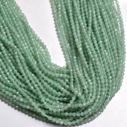 Natural Prehnite Faceted Beads