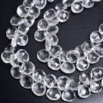 Natural Rock Crystal Quartz Heart Shape Faceted Beads