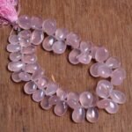 Natural Rose Quartz Smooth Pear Shape Beads