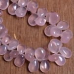 Natural Rose Quartz Smooth Pear Shape Beads