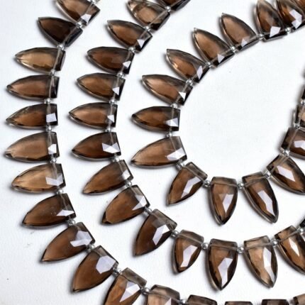 Natural Smoky Quartz Briolette Arrowhead Gemstone