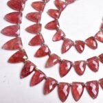Natural Strawberry Quartz Briolette Arrowhead Gemstone