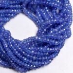 Natural Tanzanite Rondelle Faceted Beads