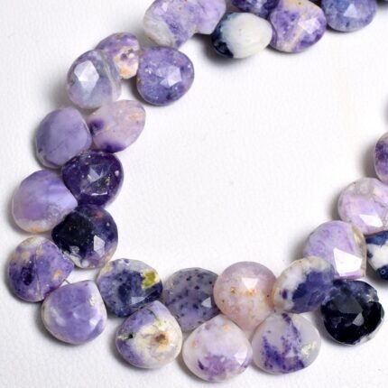 Natural Tiffany Opal Faceted Heart Beads