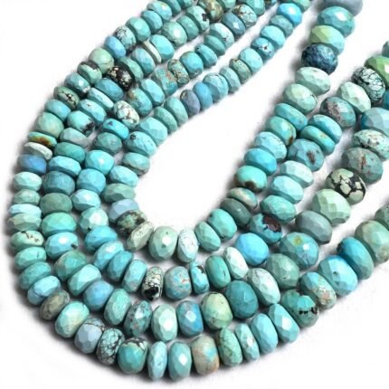Natural Turquoise 4mm-8mm Faceted rondelle Beads