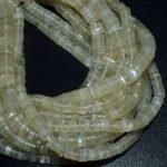 Natural White Moonstone Plain Heishi Gemstone Beads