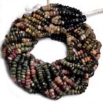Natural multi Tourmaline Faceted rondelle shape gemstone