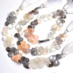 Natural multi moonstone heart faceted 10mm-13mm